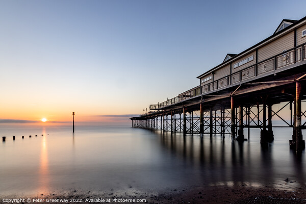 The Grand Pier At Teignmouth At Sunrise On An Autumn Morning Picture Board by Peter Greenway