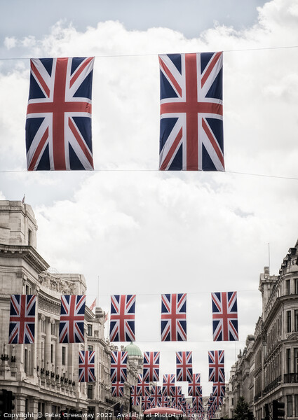 London's Regent Street Decked Out With Flags For Queens Platinum Jubilee Picture Board by Peter Greenway