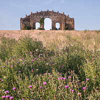 Buy canvas prints of The Rousham Eyecatcher Folly ( Faux Ruin ) On A Summers Evening by Peter Greenway