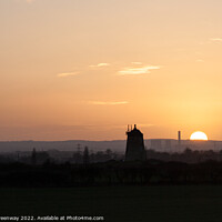 Buy canvas prints of Sunset Behind The Old Windmill At Little Milton, Oxfordshire by Peter Greenway