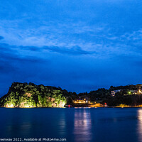 Buy canvas prints of The 'Ness' In Shaldon Illuminated At Night by Peter Greenway