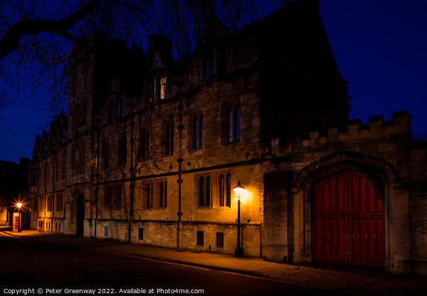 Oxford City Centre After Dark During Lockdown Picture Board by Peter Greenway