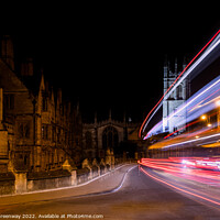 Buy canvas prints of Traffic Light Trails Past Oxford University Buildings Along High by Peter Greenway