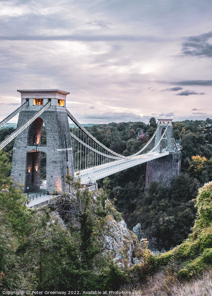 Clifton Suspension Bridge, Avon At Dusk Picture Board by Peter Greenway