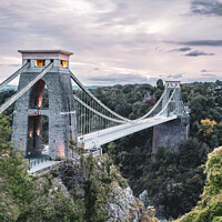 Buy canvas prints of Clifton Suspension Bridge, Avon At Dusk by Peter Greenway