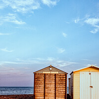 Buy canvas prints of Beach Huts On Teignmouth's Back Beach At Sunset by Peter Greenway