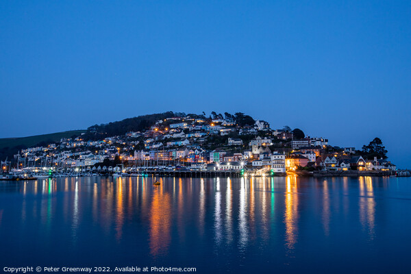 The Kingswear Side Of Dartmouth Harbour At Dusk  Picture Board by Peter Greenway