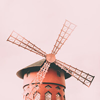 Buy canvas prints of De-Sailed Red Windmill by Peter Greenway