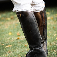 Buy canvas prints of Male Polo Playing Riding Boots by Peter Greenway