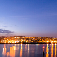 Buy canvas prints of Teignmouth From The Ness In Shaldon At Night by Peter Greenway
