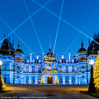 Buy canvas prints of Waddesdon Manor Decked Out For Christmas With Winter Lights by Peter Greenway