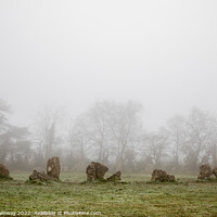 Buy canvas prints of The Rollright Stone Circle On A Misty Winters Day by Peter Greenway