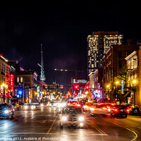 Buy canvas prints of Jumping Downtown Nashville, Tennessee On A Saturday Night by Peter Greenway