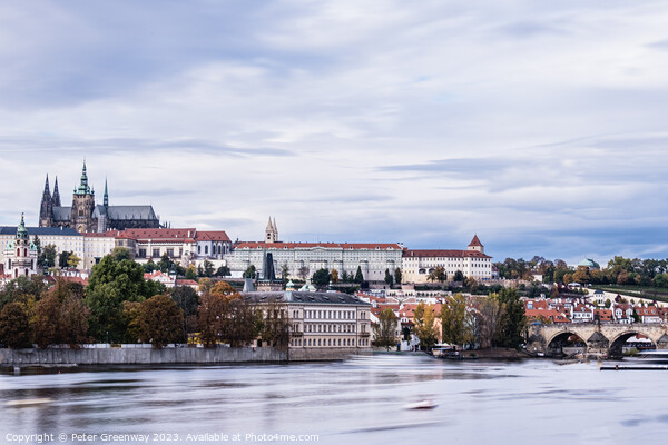 View Towards Charles Bridge Over The River Vltava In Prague, Cze Picture Board by Peter Greenway