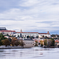 Buy canvas prints of View Towards Charles Bridge Over The River Vltava In Prague, Cze by Peter Greenway