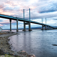 Buy canvas prints of Kessock Bridge, Inverness At Sunset by Peter Greenway