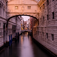 Buy canvas prints of The Bridge Of Sighs In Venice At Sunset by Peter Greenway