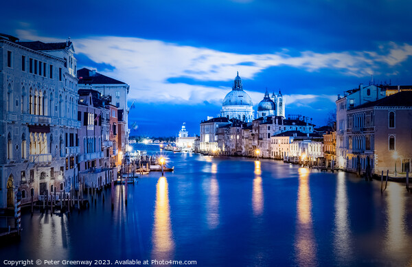 The Grand Canal In Venice At Dusk From Ponte dell'Accademia Picture Board by Peter Greenway