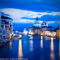 Buy canvas prints of The Grand Canal In Venice At Dusk From Ponte dell'Accademia by Peter Greenway