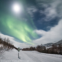 Buy canvas prints of Aurora Borealis ( The Northern Lights ) In Winter Around Utsjoki by Peter Greenway