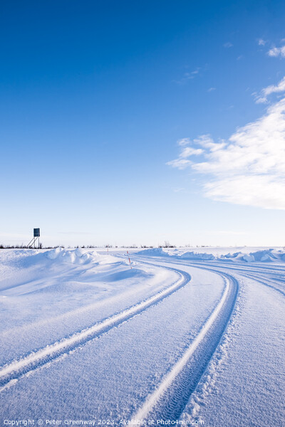 Vehicle Tyre Tracks In The Snow Around Utsjoki, Finland Picture Board by Peter Greenway