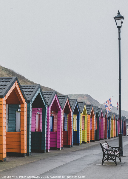 Colourful Wooden Beach Huts At Saltburn-by-the-Sea Picture Board by Peter Greenway