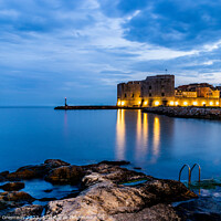 Buy canvas prints of The Old Town Harbour In Dubrovnik, Croatia At Nigh by Peter Greenway