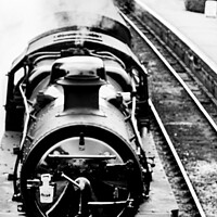 Buy canvas prints of Steam Locomotive At A Station Platform On The Wate by Peter Greenway