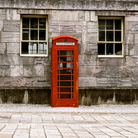 Buy canvas prints of Iconic British Red Telephone Box At The Royal William Yard In Pl by Peter Greenway