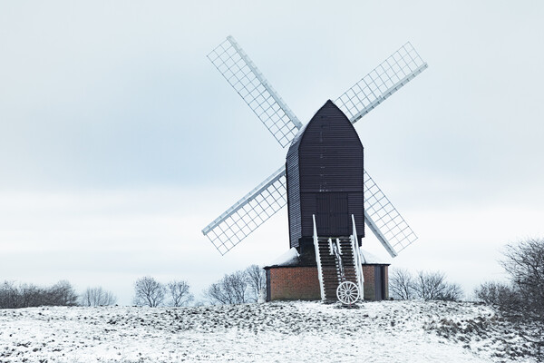 Brill Windmill On A Snowy Day In Winter Picture Board by Peter Greenway