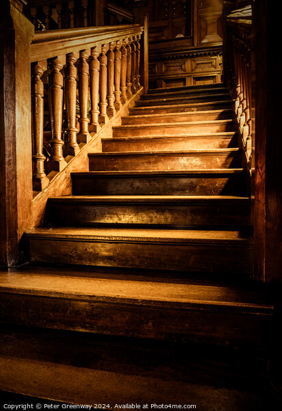 Historical Wooden Staircase Picture Board by Peter Greenway