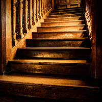 Buy canvas prints of Historical Wooden Staircase by Peter Greenway