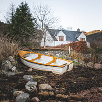 Buy canvas prints of Rowing Boat Beached At Ratagan Beach In The Scottish Highlands by Peter Greenway