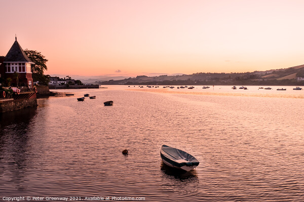 Sunset Over The Teign River, Shaldon Devon Picture Board by Peter Greenway