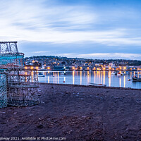 Buy canvas prints of Fishermen Lobster Nets Drying At Sunset On Shaldon by Peter Greenway
