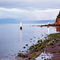 Buy canvas prints of Shaldon Beach, Harbour Lighthouse And The Famous N by Peter Greenway