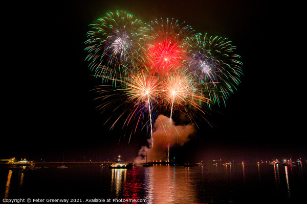 Fireworks Over Plymouth Harbour At The British Fir Picture Board by Peter Greenway