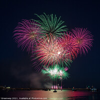 Buy canvas prints of Fireworks At The British Firework Championships by Peter Greenway