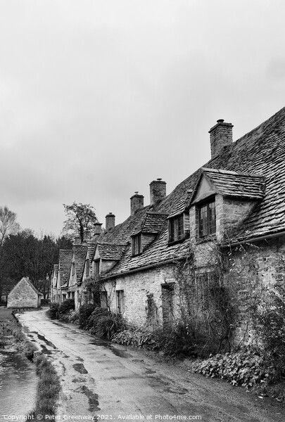 Row of Historic Quintessential Cotswold Cottages I Picture Board by Peter Greenway
