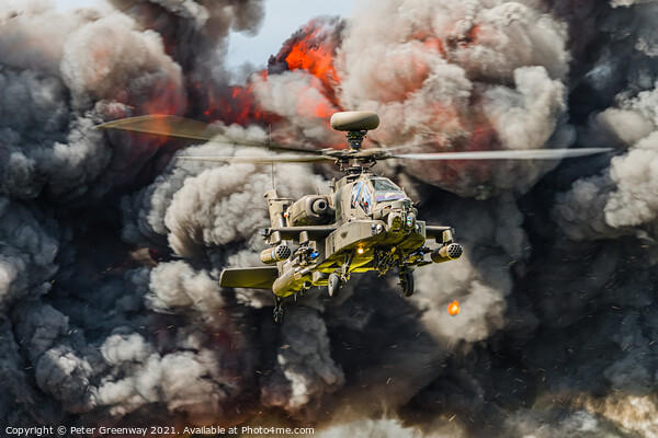 RAF Apache Gunship Helicopter At Farnborough International Air Display Picture Board by Peter Greenway