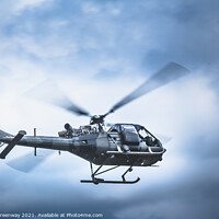 Buy canvas prints of British Army 'Sioux' Scout Helicopter by Peter Greenway