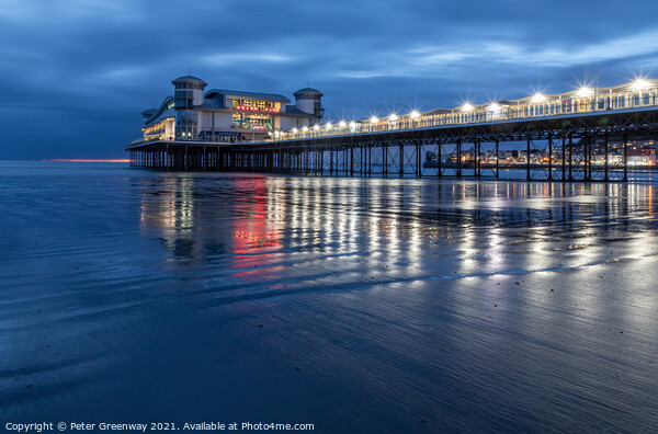 Long Exposure Of Weston-super-Mare Pier With Refle Picture Board by Peter Greenway