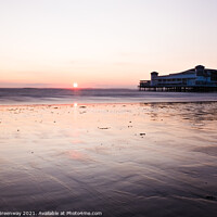 Buy canvas prints of The Grand Pier, Weston-Super-Mare At Sunset by Peter Greenway