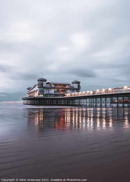 Weston-super-Mare Pier With Reflected Light At Sun Picture Board by Peter Greenway