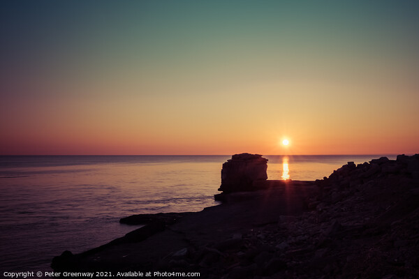 Pulpits Rock, Portland Bill At Sunset Picture Board by Peter Greenway