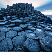 Buy canvas prints of The Basalt Columns At The Giants Causeway At Sunse by Peter Greenway