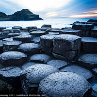 Buy canvas prints of The Basalt Columns At The Giants Causeway At Sunse by Peter Greenway