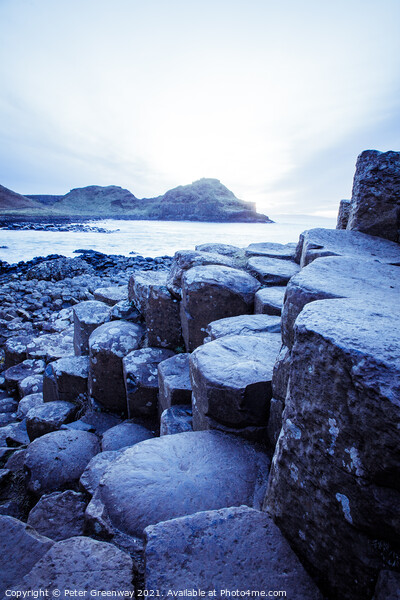 The Basalt Columns At The Giants Causeway At Sunse Picture Board by Peter Greenway