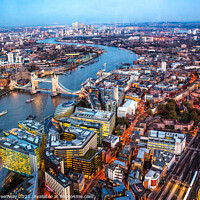 Buy canvas prints of A Night View Across London From The Shard by Peter Greenway