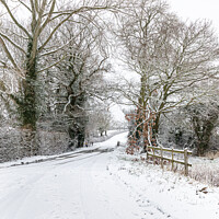 Buy canvas prints of Snowy Rural Landscape Around Chetwode In Buckingha by Peter Greenway